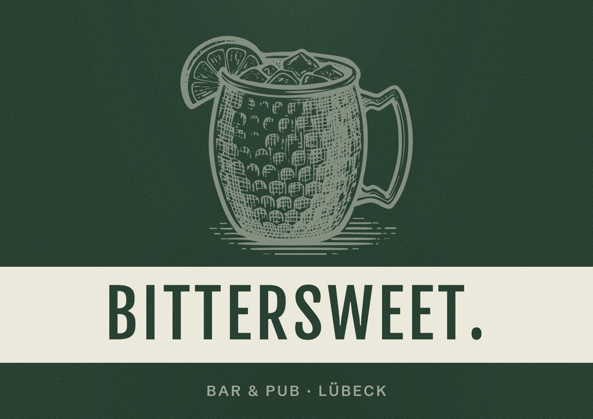 Illustriertes Poster von bittersweet., Bar & Pub in Lübeck