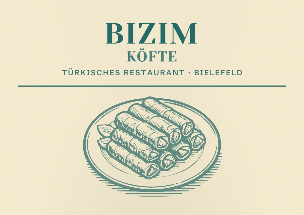 Illustriertes Poster von BIZIM Köfte, Türkisches Restaurant in Bielefeld