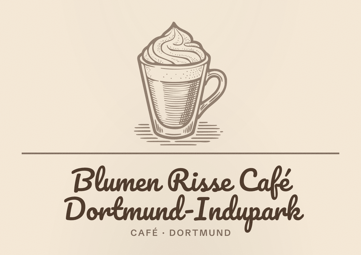 Illustriertes Poster von Blumen Risse Café Dortmund-Indupark, Café in Dortmund