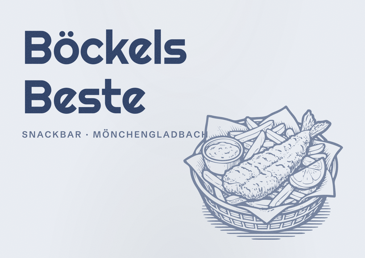 Illustriertes Poster von Böckels Beste, Snackbar in Mönchengladbach