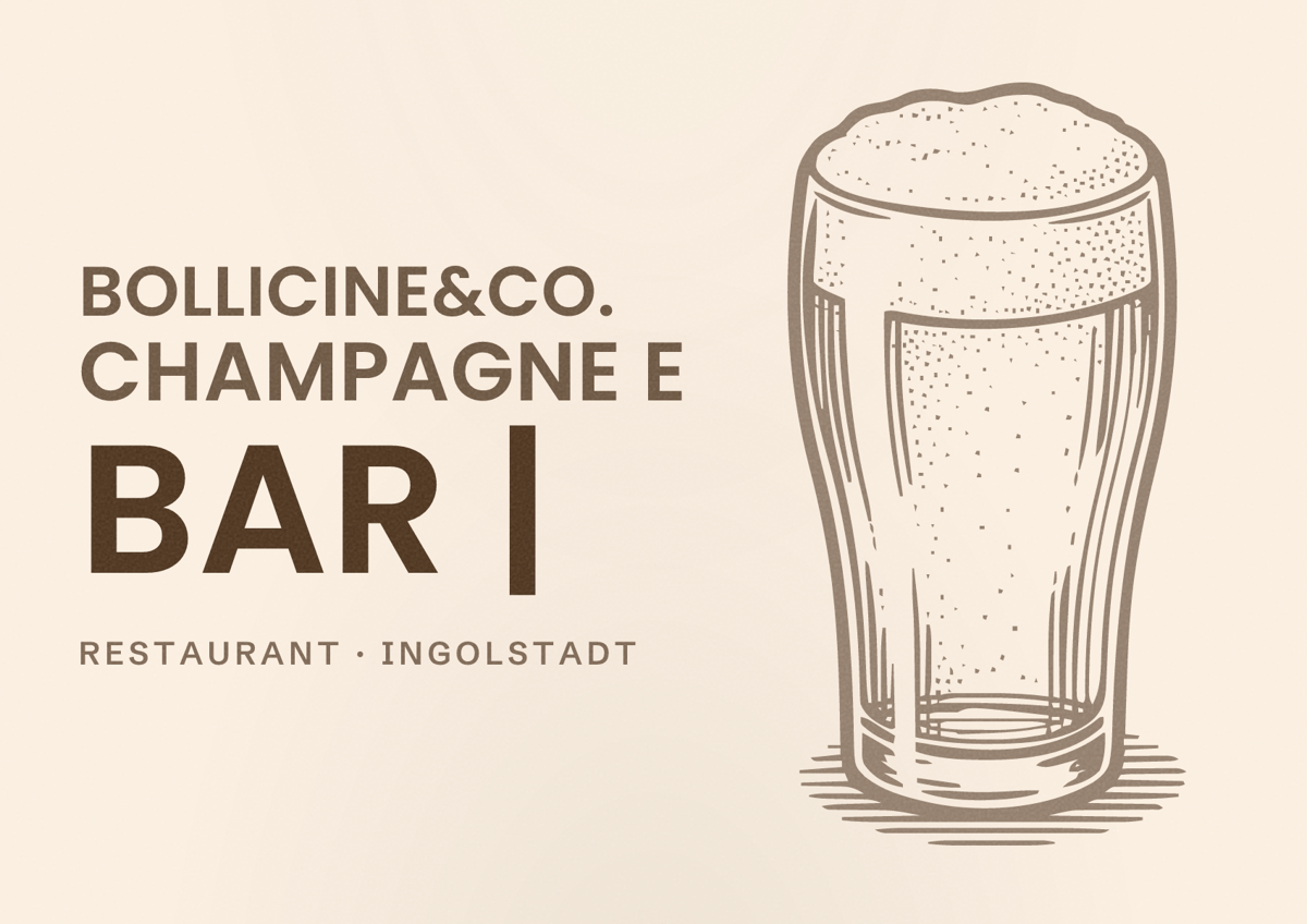Illustriertes Poster von Bollicine&Co. Champagne e bar |, Restaurant in Ingolstadt