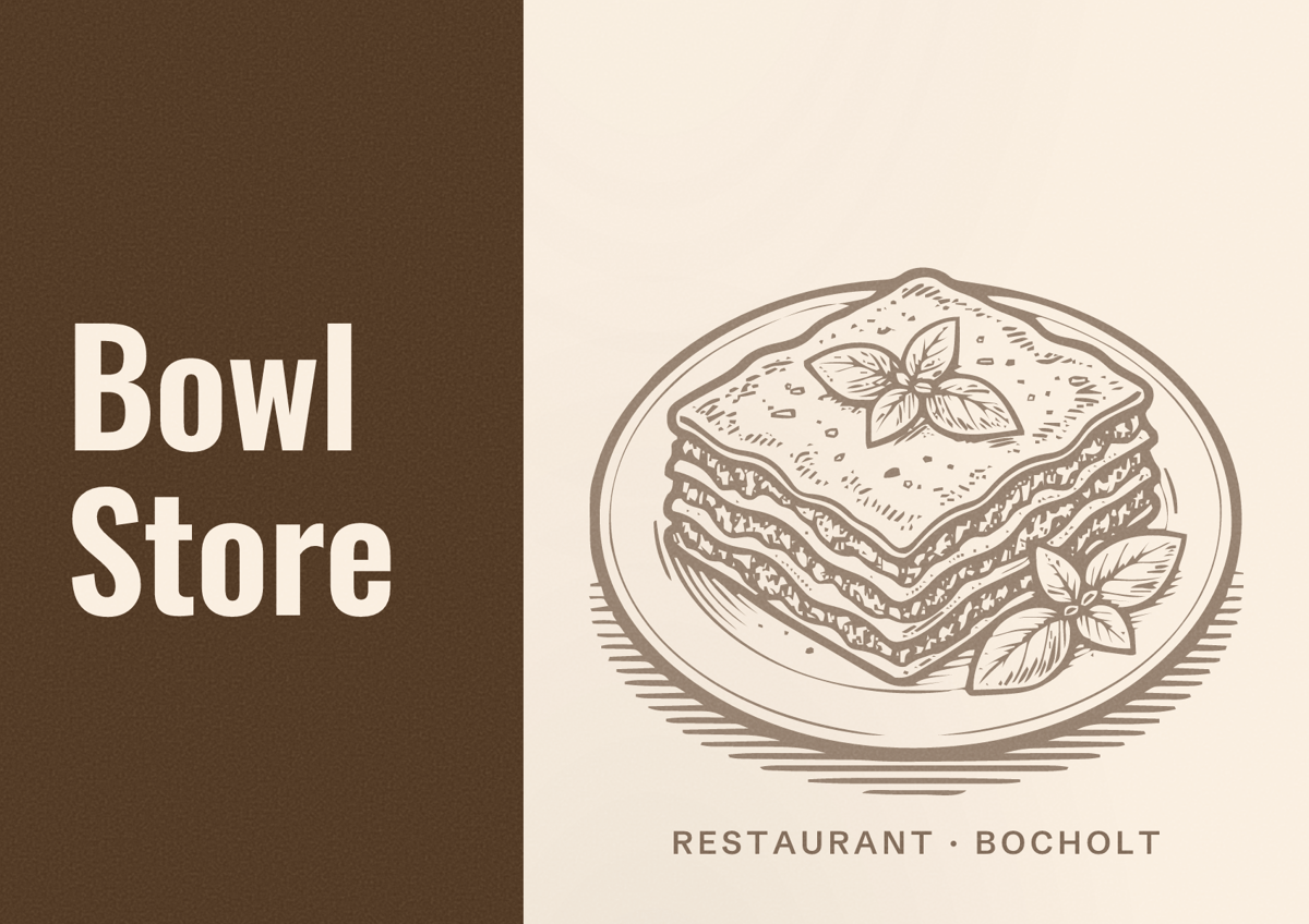 Illustriertes Poster von Bowl Store, Restaurant in Bocholt