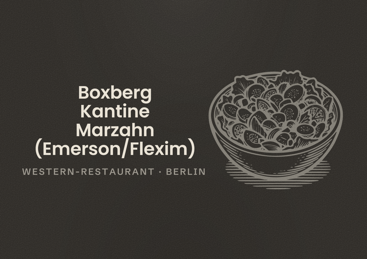 Illustriertes Poster von Boxberg Kantine Marzahn (Emerson/Flexim), Western-Restaurant in Berlin