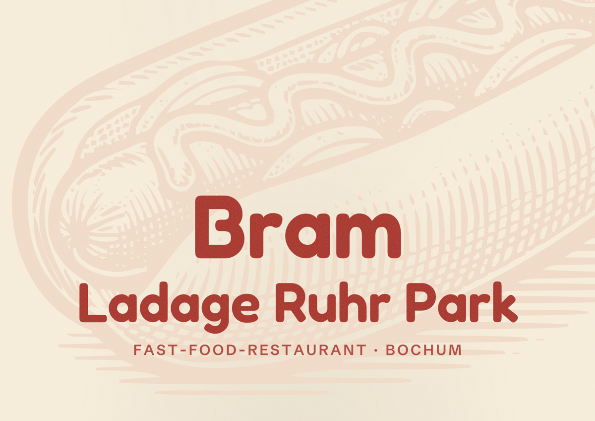 Illustriertes Poster von Bram Ladage Ruhr Park, Fast-Food-Restaurant in Bochum