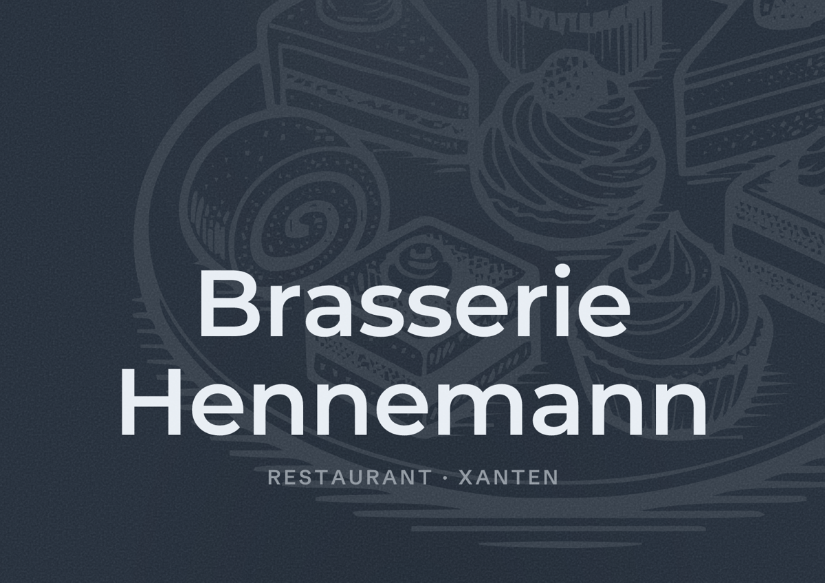 Illustriertes Poster von Brasserie Hennemann, Restaurant in Xanten
