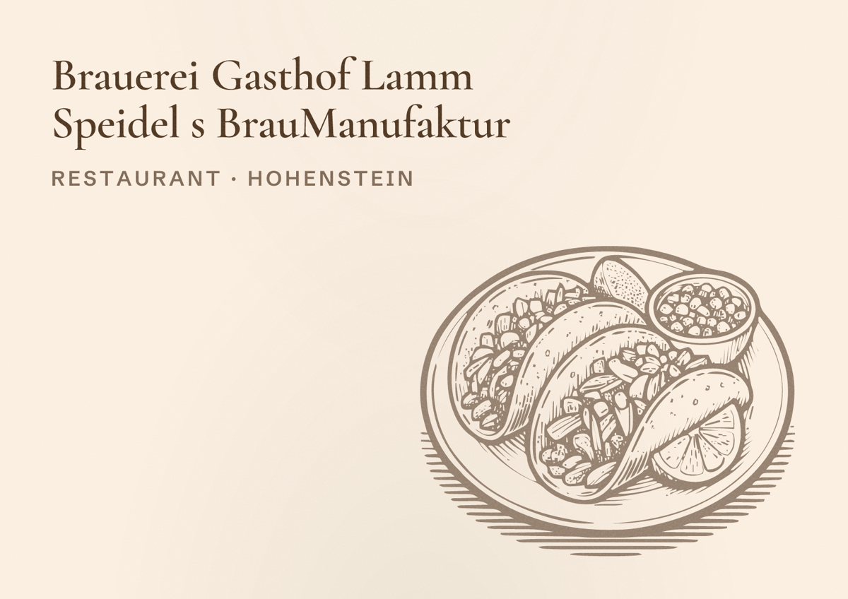 Illustriertes Poster von Brauerei Gasthof Lamm Speidel s BrauManufaktur, Restaurant in Hohenstein
