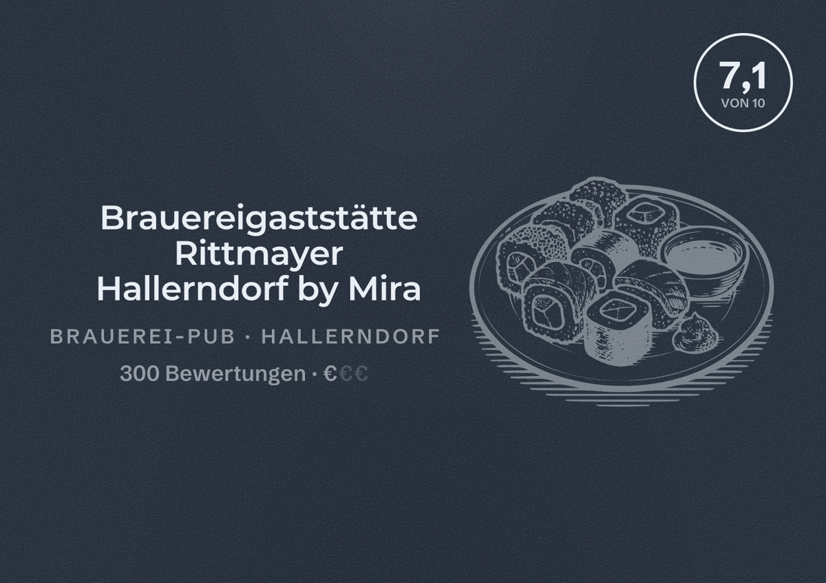 Illustriertes Poster von Brauereigaststätte Rittmayer Hallerndorf by Mira, Brauerei-Pub in Hallerndorf: Bewertung 7,1 von 10 aus 300 Bewertungen, Preisniveau €