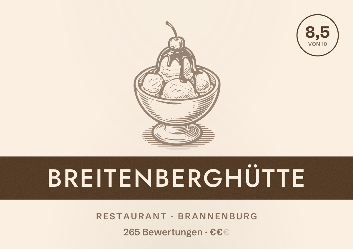 Illustriertes Poster von Breitenberghütte, Restaurant in Brannenburg: Bewertung 8,5 von 10 aus 265 Bewertungen, Preisniveau €€