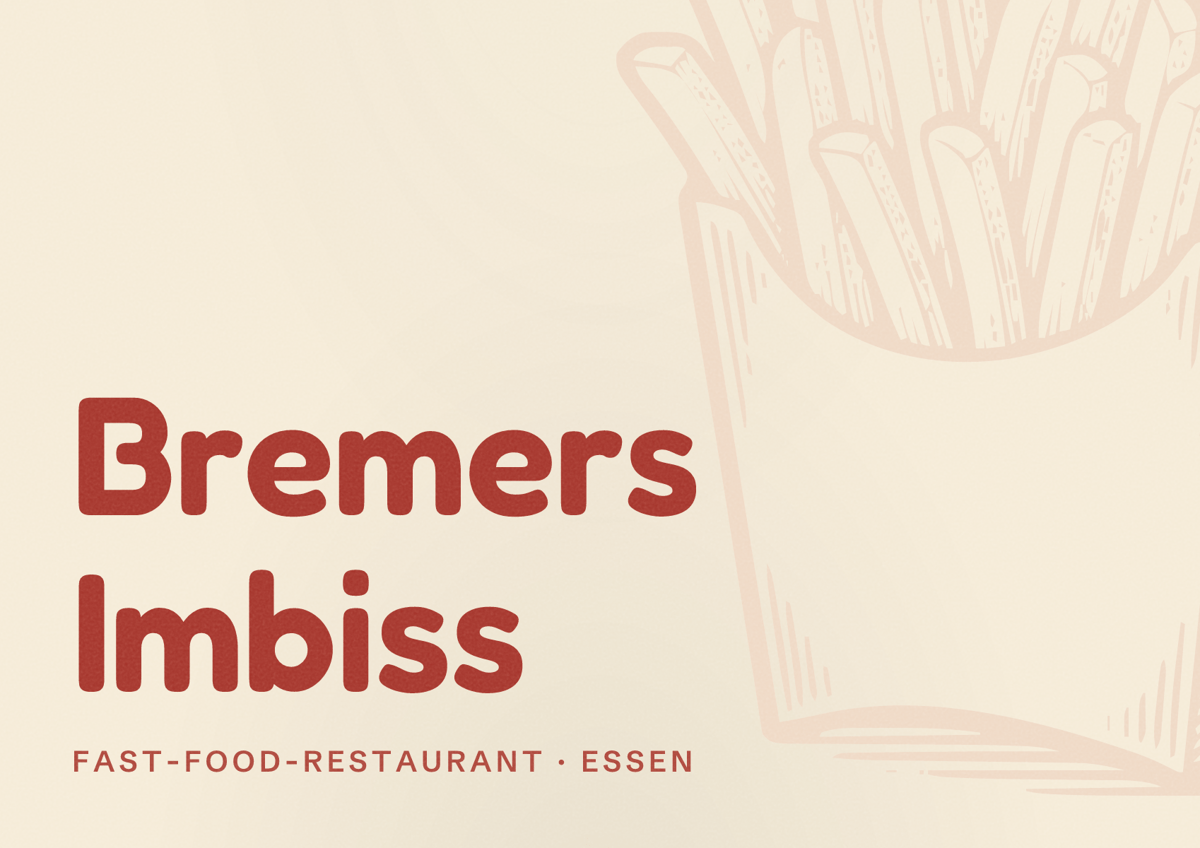 Illustriertes Poster von Bremers Imbiss, Fast-Food-Restaurant in Essen