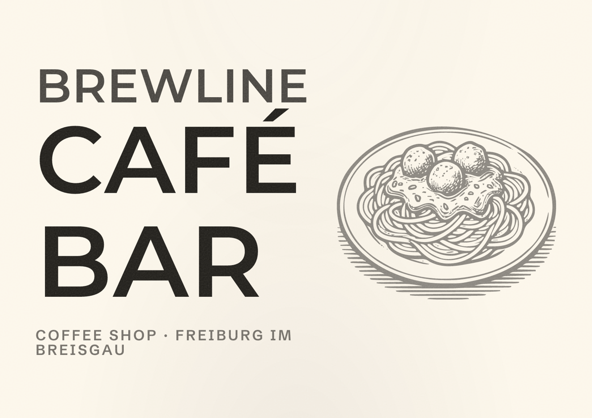 Illustriertes Poster von Brewline Café Bar, Coffee Shop in Freiburg im Breisgau