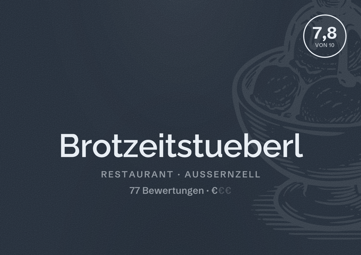 Illustriertes Poster von Brotzeitstueberl, Restaurant in Außernzell: Bewertung 7,8 von 10 aus 77 Bewertungen, Preisniveau €