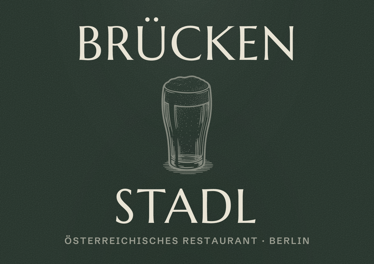 Illustriertes Poster von Brücken Stadl, Österreichisches Restaurant in Berlin