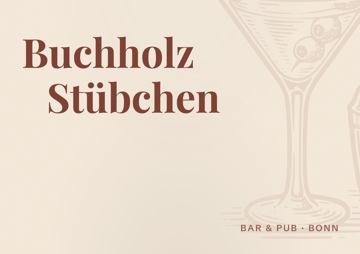Illustriertes Poster von Buchholz Stübchen, Bar & Pub in Bonn