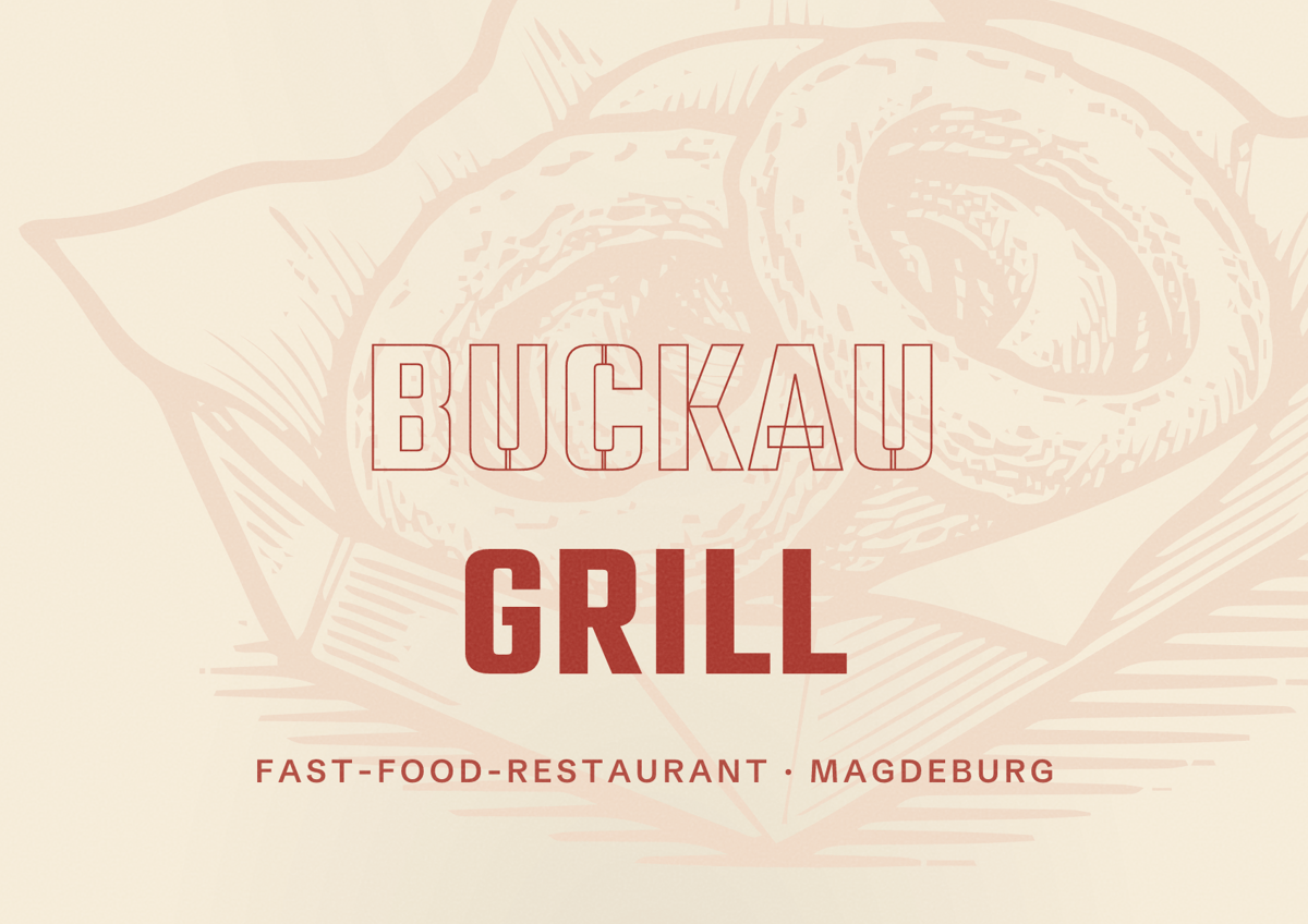 Illustriertes Poster von Buckau Grill, Fast-Food-Restaurant in Magdeburg
