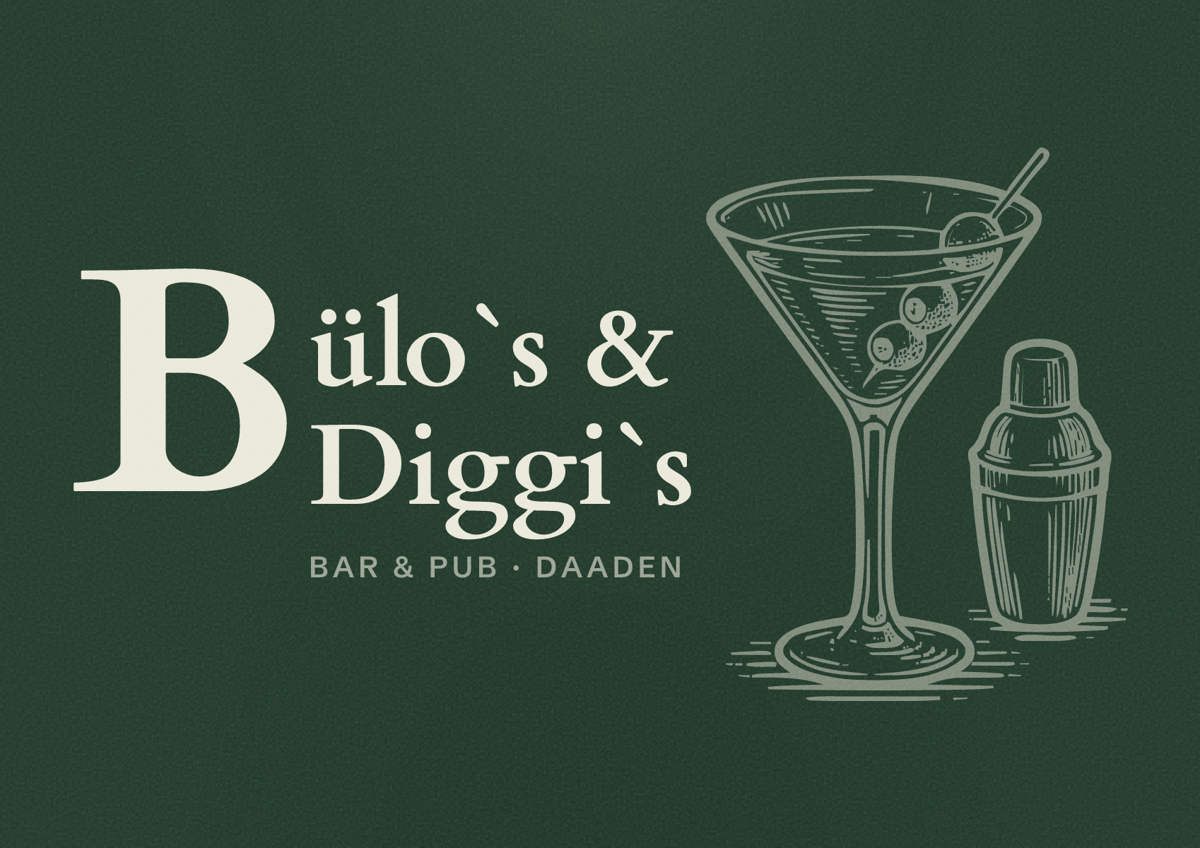 Illustriertes Poster von Bülo`s & Diggi`s, Bar & Pub in Daaden