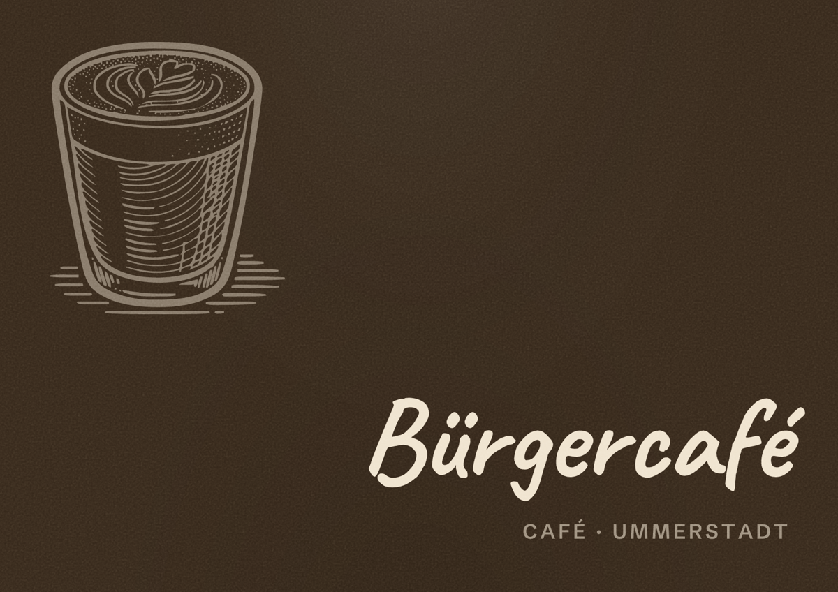 Illustriertes Poster von Bürgercafé, Café in Ummerstadt