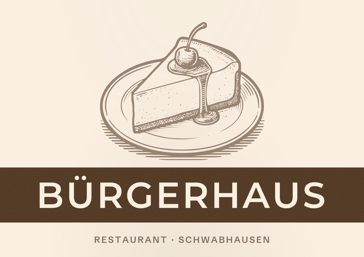 Illustriertes Poster von Bürgerhaus, Restaurant in Schwabhausen
