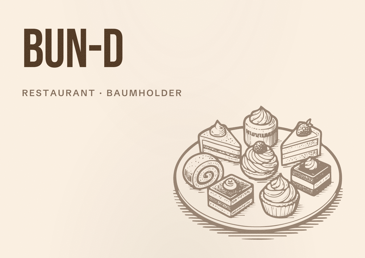 Illustriertes Poster von Bun-D, Restaurant in Baumholder