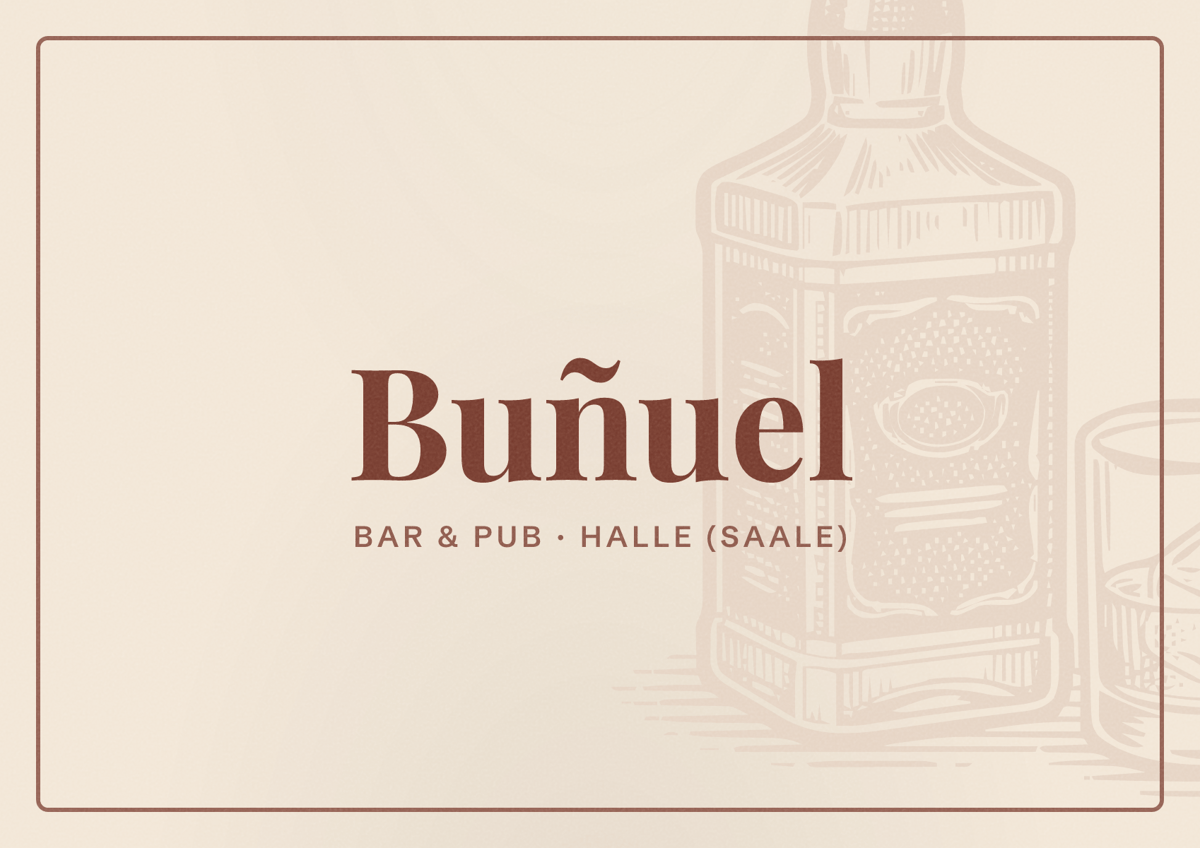 Illustriertes Poster von Buñuel, Bar & Pub in Halle (Saale)