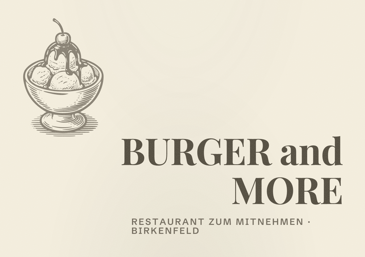 Illustriertes Poster von BURGER and MORE, Restaurant zum Mitnehmen in Birkenfeld