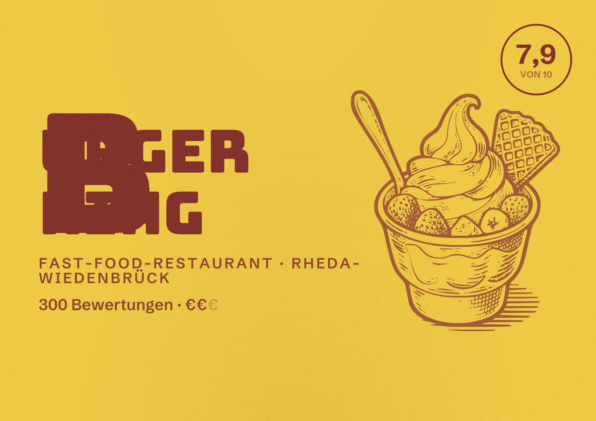 Illustriertes Poster von Burger King, Fast-Food-Restaurant in Rheda-Wiedenbrück: Bewertung 7,9 von 10 aus 300 Bewertungen, Preisniveau €€