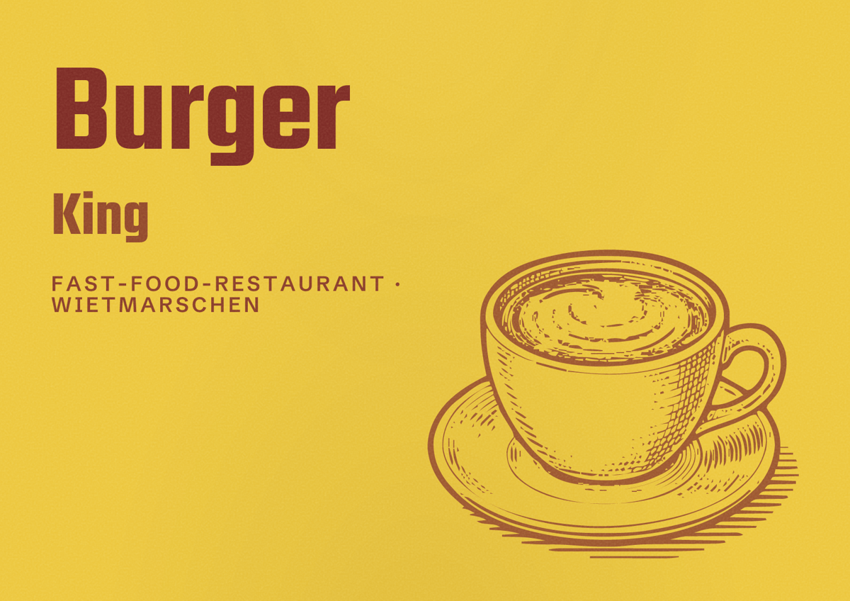 Illustriertes Poster von Burger King, Fast-Food-Restaurant in Wietmarschen