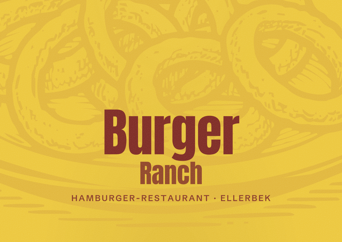 Illustriertes Poster von Burger Ranch, Hamburger-Restaurant in Ellerbek