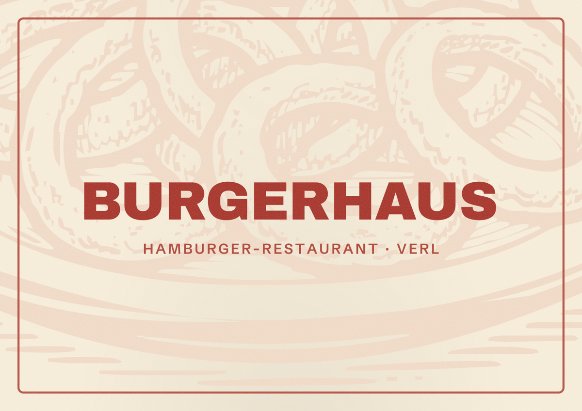 Illustriertes Poster von BURGERHAUS, Hamburger-Restaurant in Verl