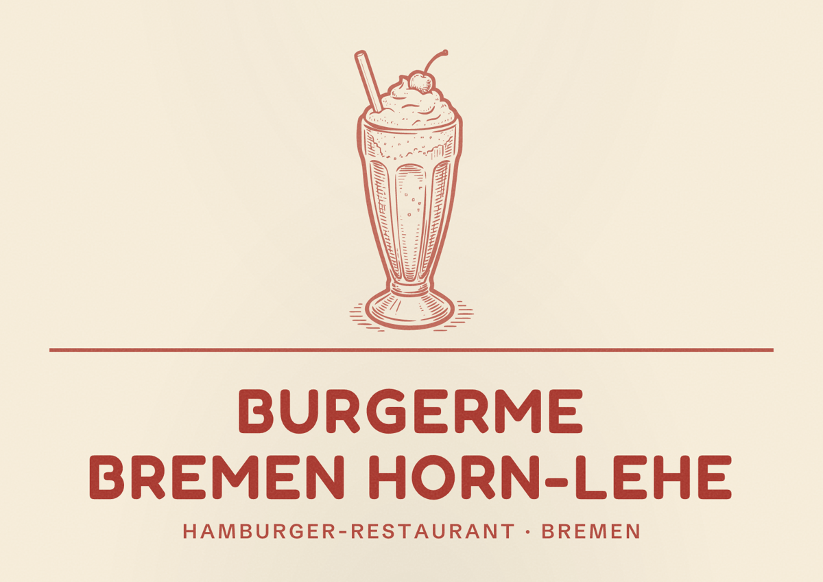Illustriertes Poster von burgerme Bremen Horn-Lehe, Hamburger-Restaurant in Bremen