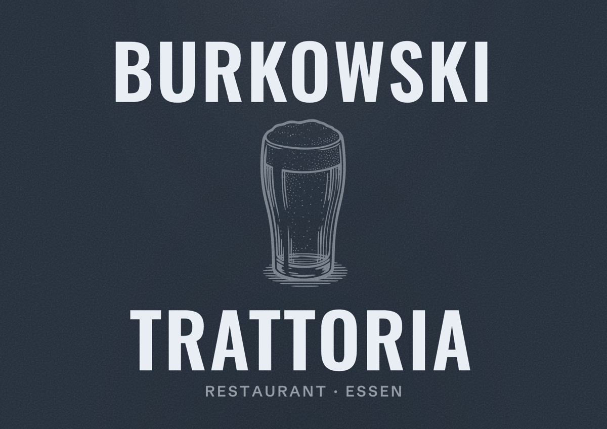 Illustriertes Poster von Burkowski Trattoria, Restaurant in Essen