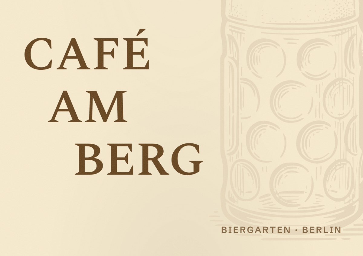 Illustriertes Poster von CAFÉ AM BERG, Biergarten in Berlin