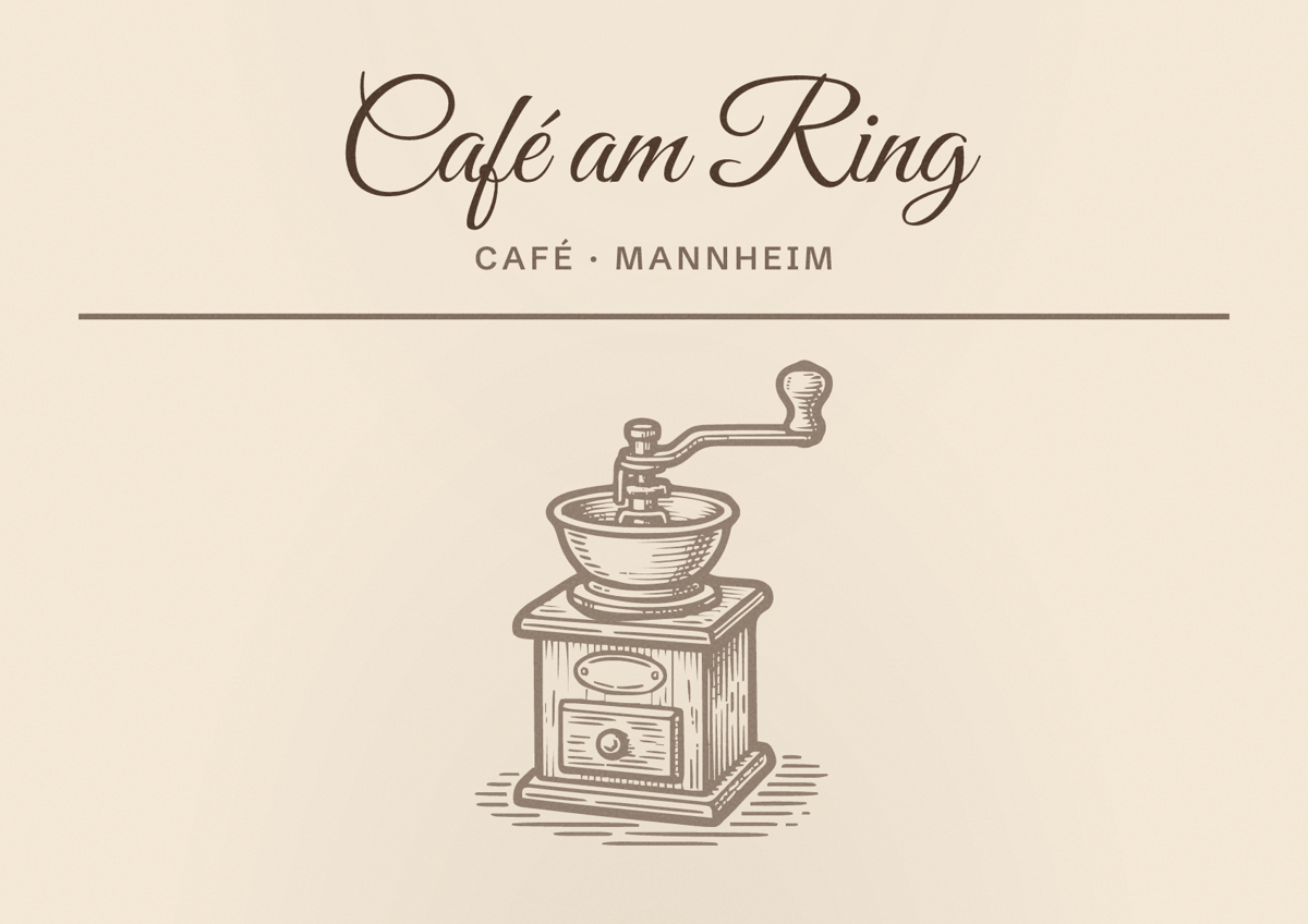 Illustriertes Poster von Café am Ring, Café in Mannheim