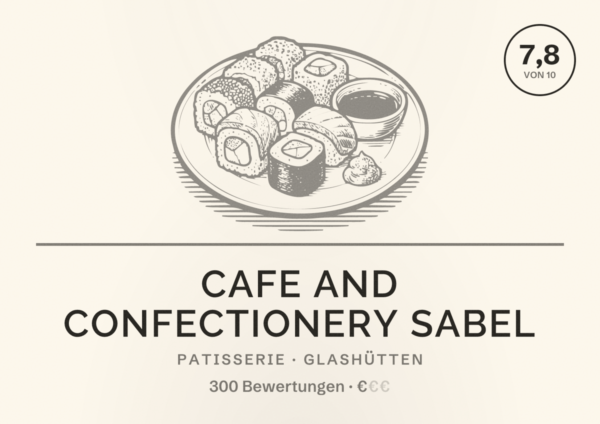 Illustriertes Poster von Cafe and Confectionery Sabel, Patisserie in Glashütten: Bewertung 7,8 von 10 aus 300 Bewertungen, Preisniveau €
