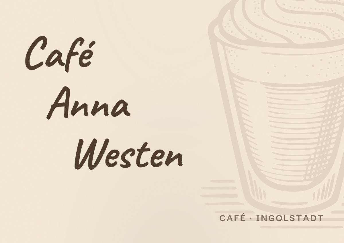 Illustriertes Poster von Café Anna Westen, Café in Ingolstadt