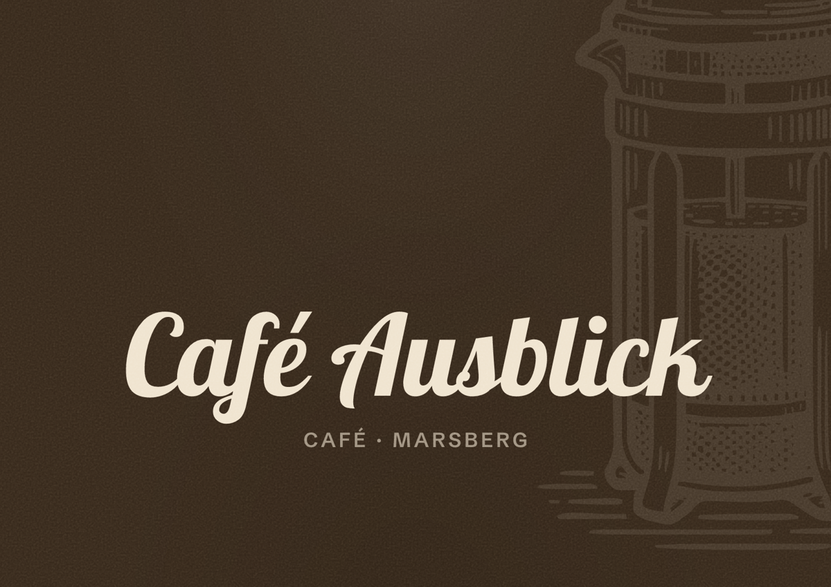 Illustriertes Poster von Café Ausblick, Café in Marsberg