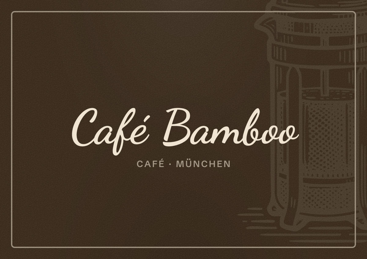 Illustriertes Poster von Café Bamboo, Café in München