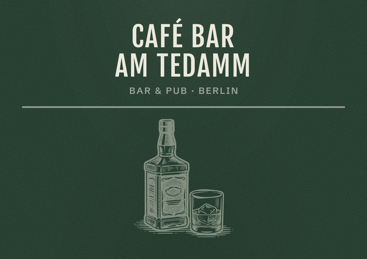 Illustriertes Poster von Café Bar am TeDamm, Bar & Pub in Berlin