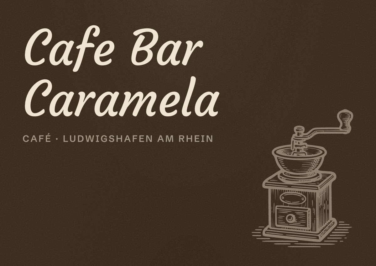 Illustriertes Poster von Cafe Bar Caramela, Café in Ludwigshafen am Rhein