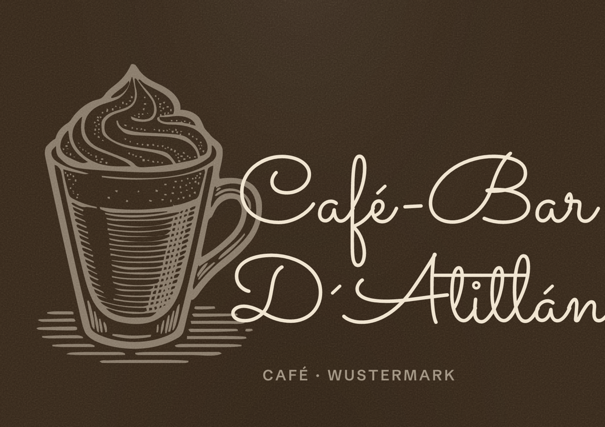 Illustriertes Poster von Café-Bar D´Atitlán, Café in Wustermark