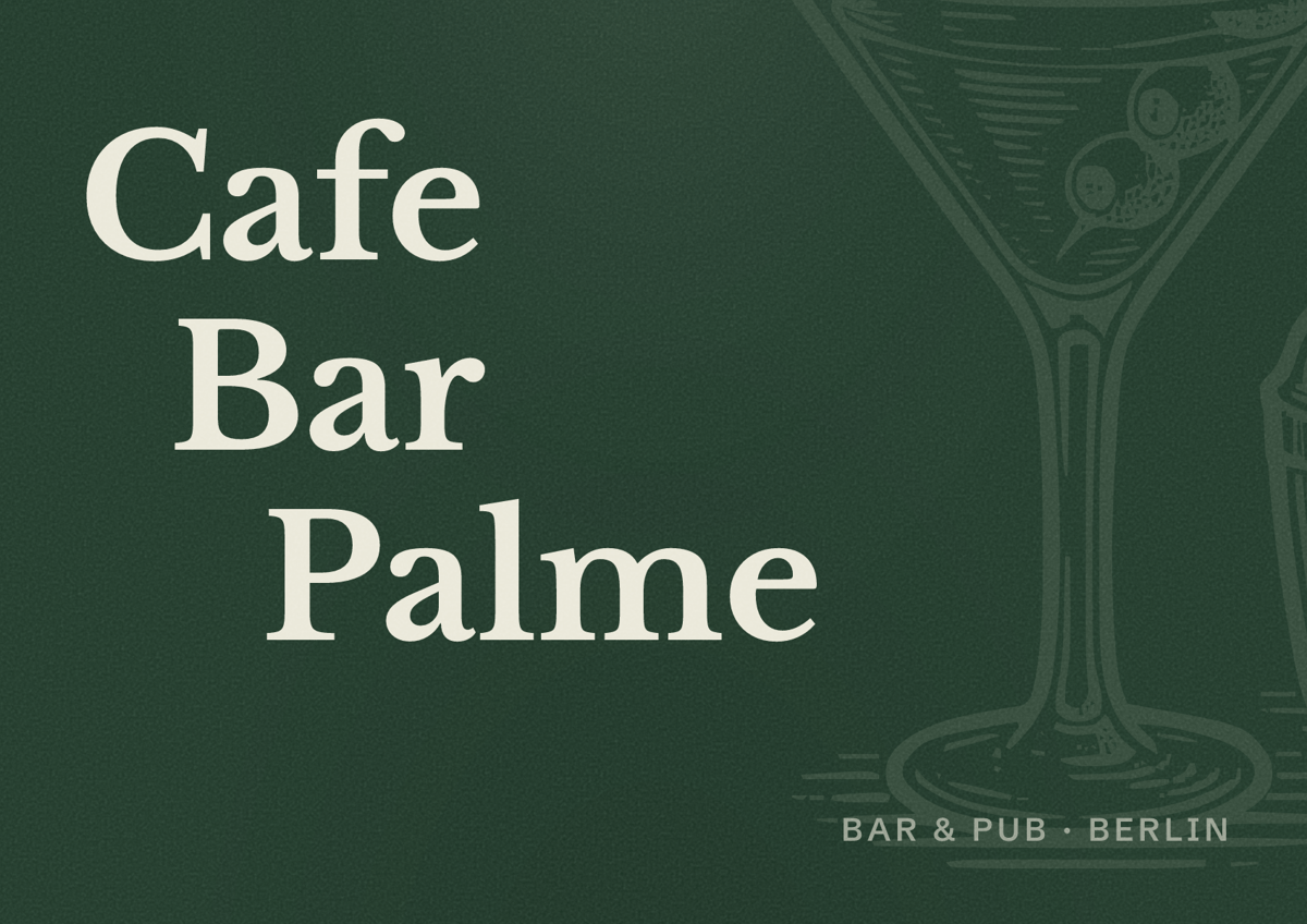 Illustriertes Poster von Cafe Bar Palme, Bar & Pub in Berlin