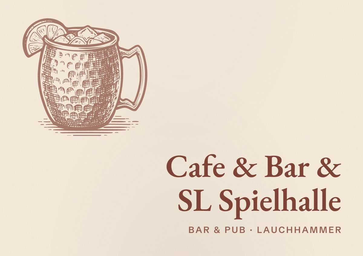 Illustriertes Poster von Cafe & Bar & SL Spielhalle, Bar & Pub in Lauchhammer