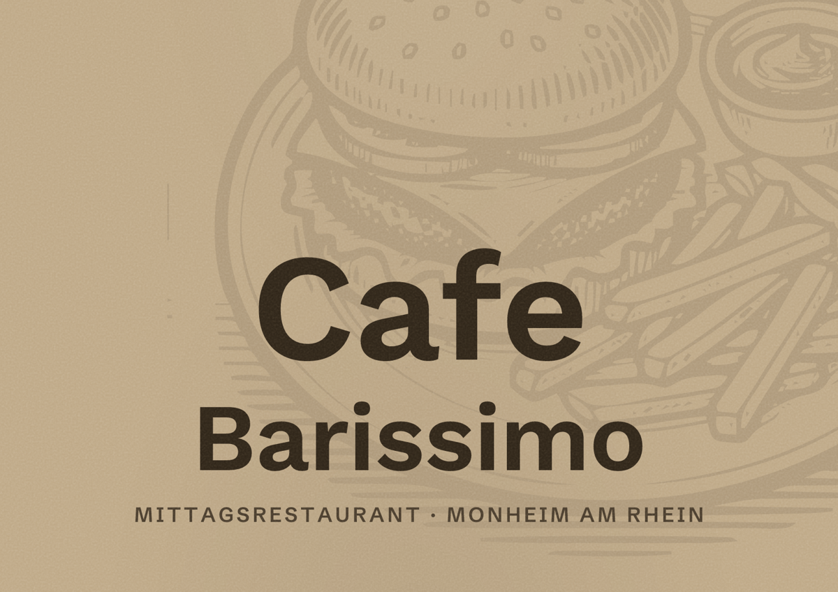 Illustriertes Poster von Cafe Barissimo, Mittagsrestaurant in Monheim am Rhein