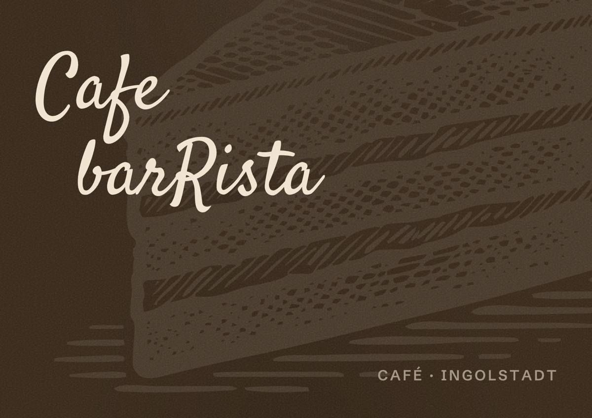 Illustriertes Poster von Cafe barRista, Café in Ingolstadt