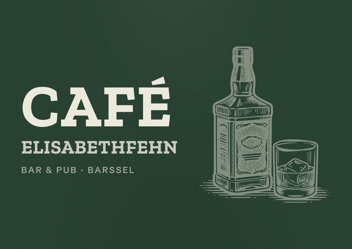 Illustriertes Poster von Café Elisabethfehn, Bar & Pub in Barßel