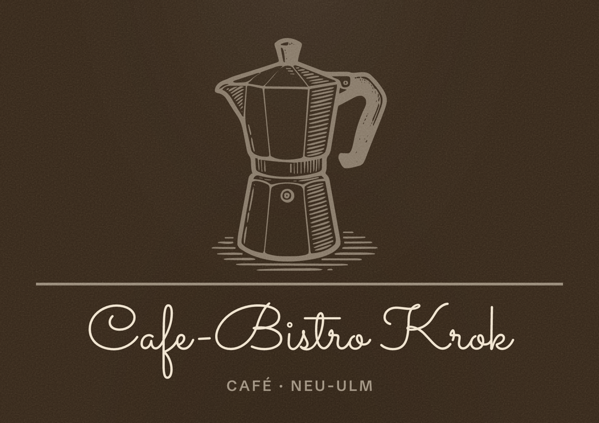 Illustriertes Poster von Cafe-Bistro Krok, Café in Neu-Ulm