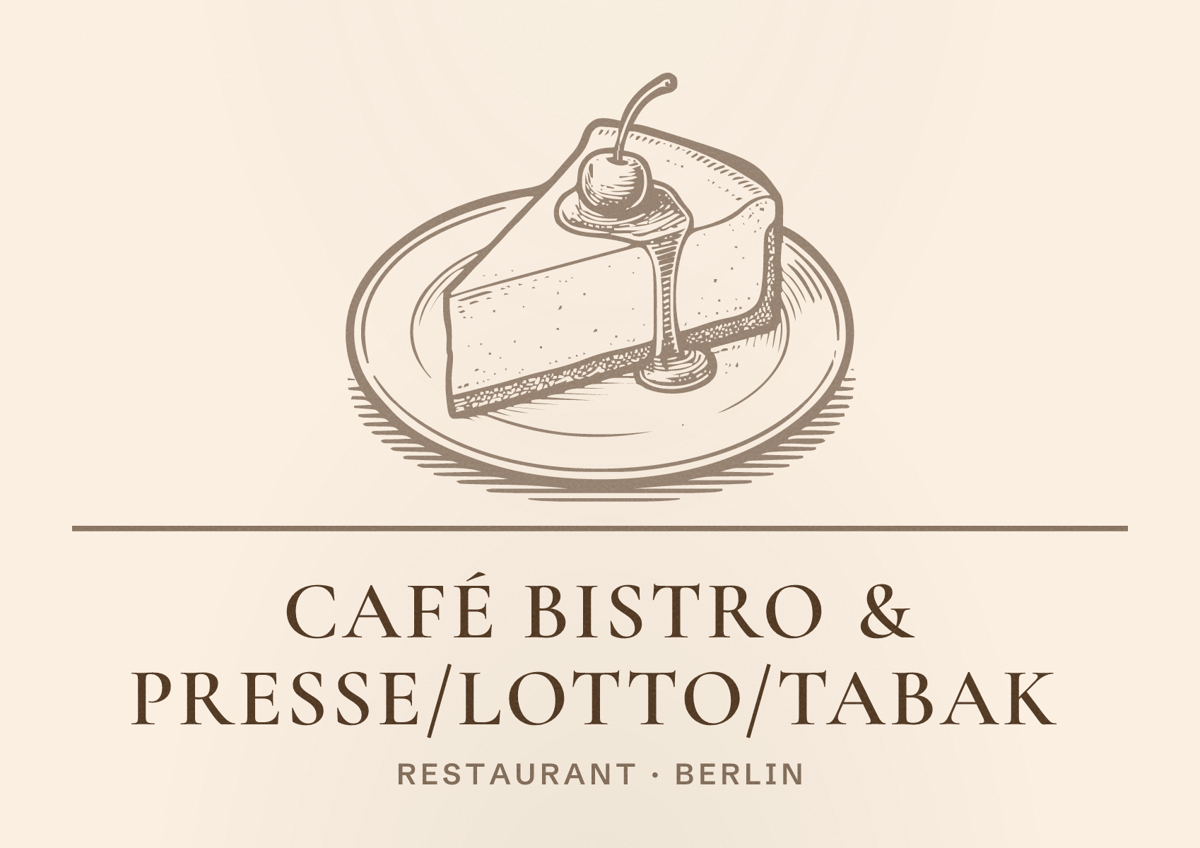 Illustriertes Poster von Café Bistro & Presse/Lotto/Tabak, Restaurant in Berlin