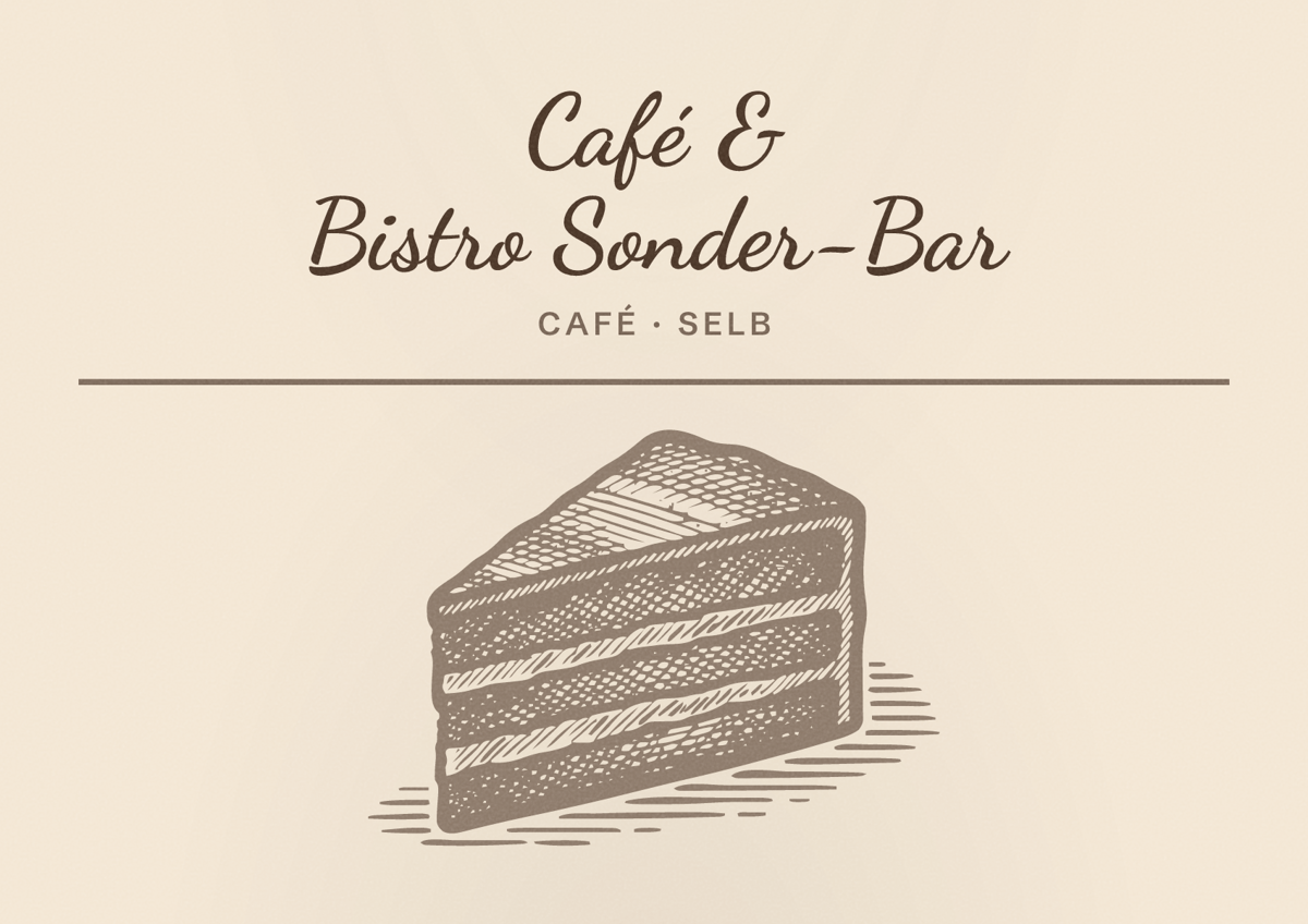 Illustriertes Poster von Café & Bistro Sonder-Bar, Café in Selb