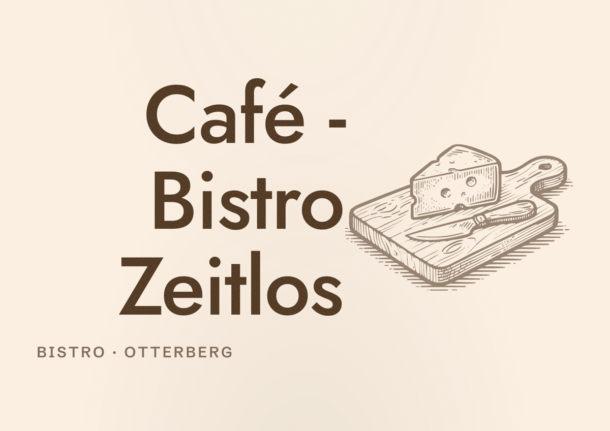 Illustriertes Poster von Café - Bistro Zeitlos, Bistro in Otterberg