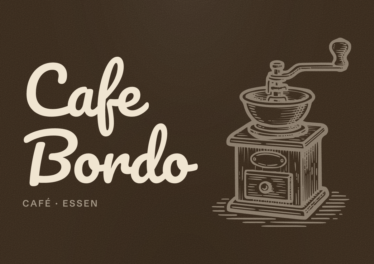 Illustriertes Poster von Cafe Bordo, Café in Essen