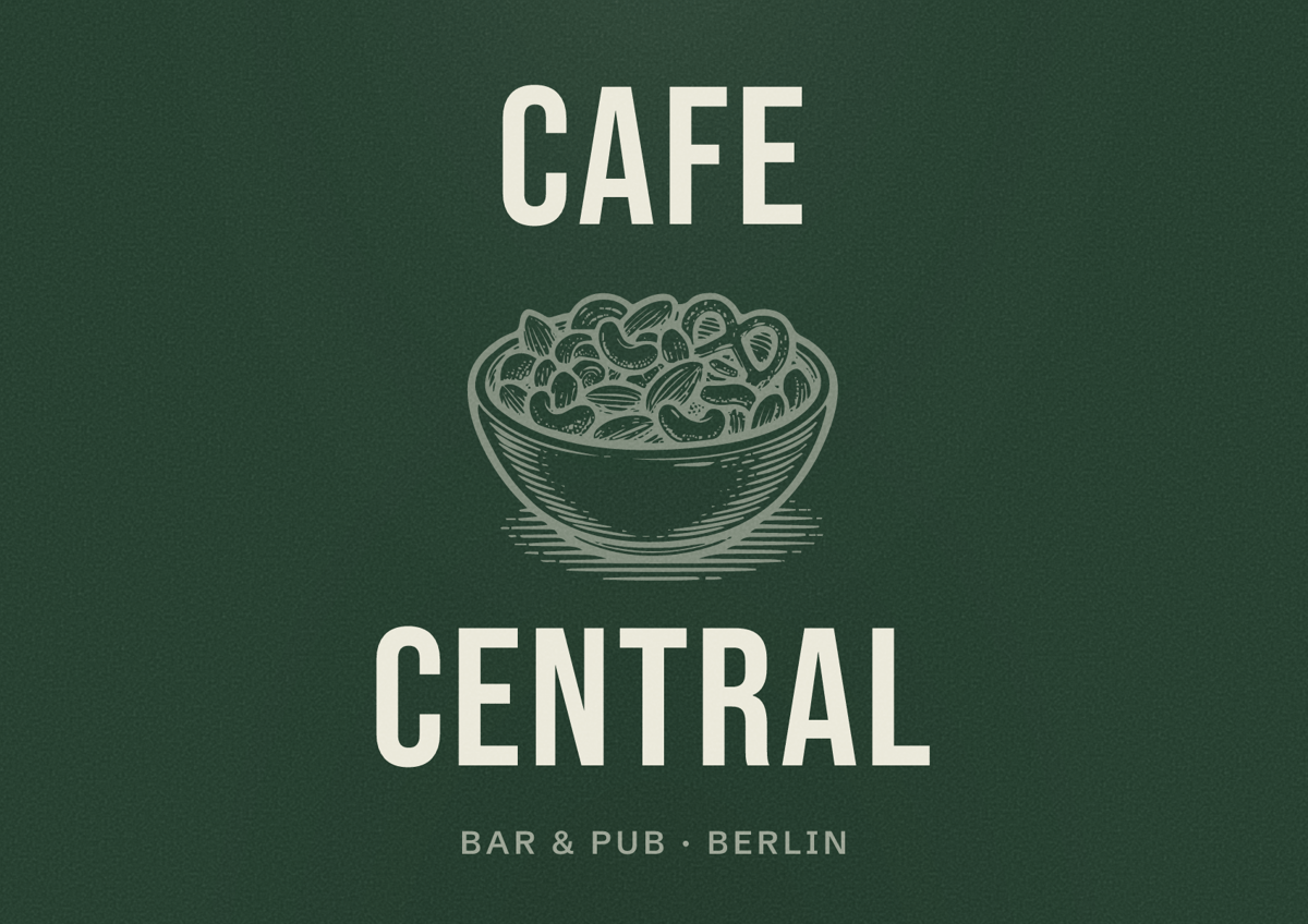 Illustriertes Poster von Cafe Central, Bar & Pub in Berlin